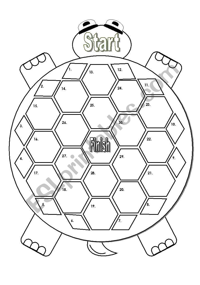 Turtle Gameboard Black and White (Matching Cards Available in Another File)