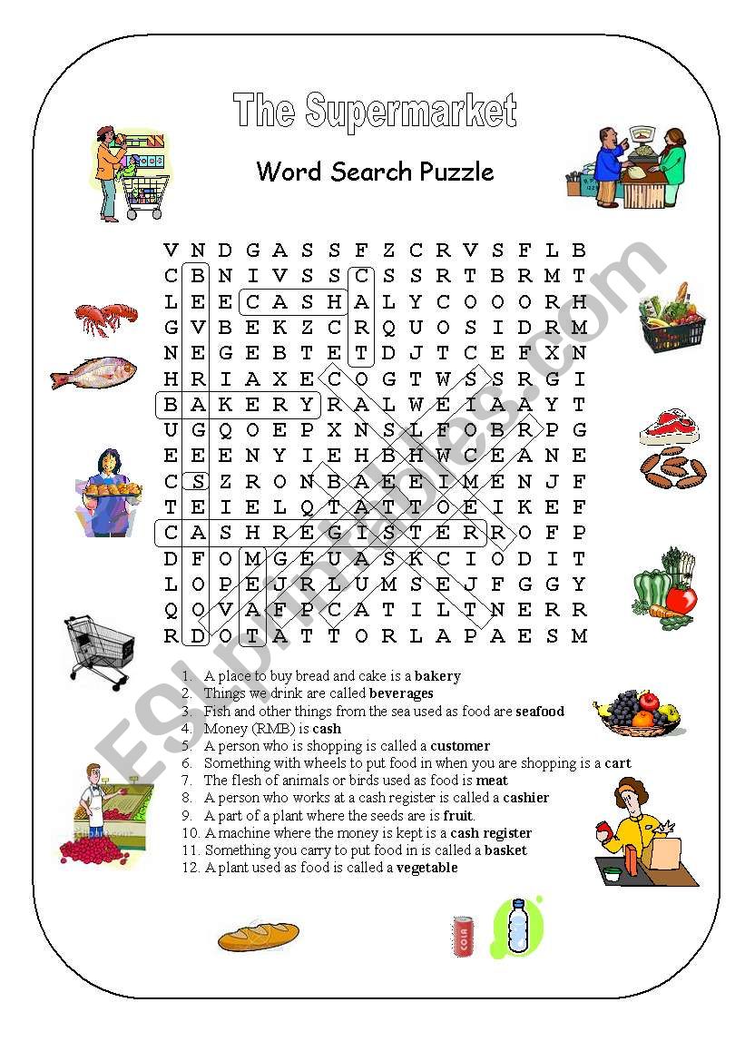 The Supermarket Word Search Esl Worksheet By Mysouldances The Supermarket Word Search Esl Worksheet By Mysouldances