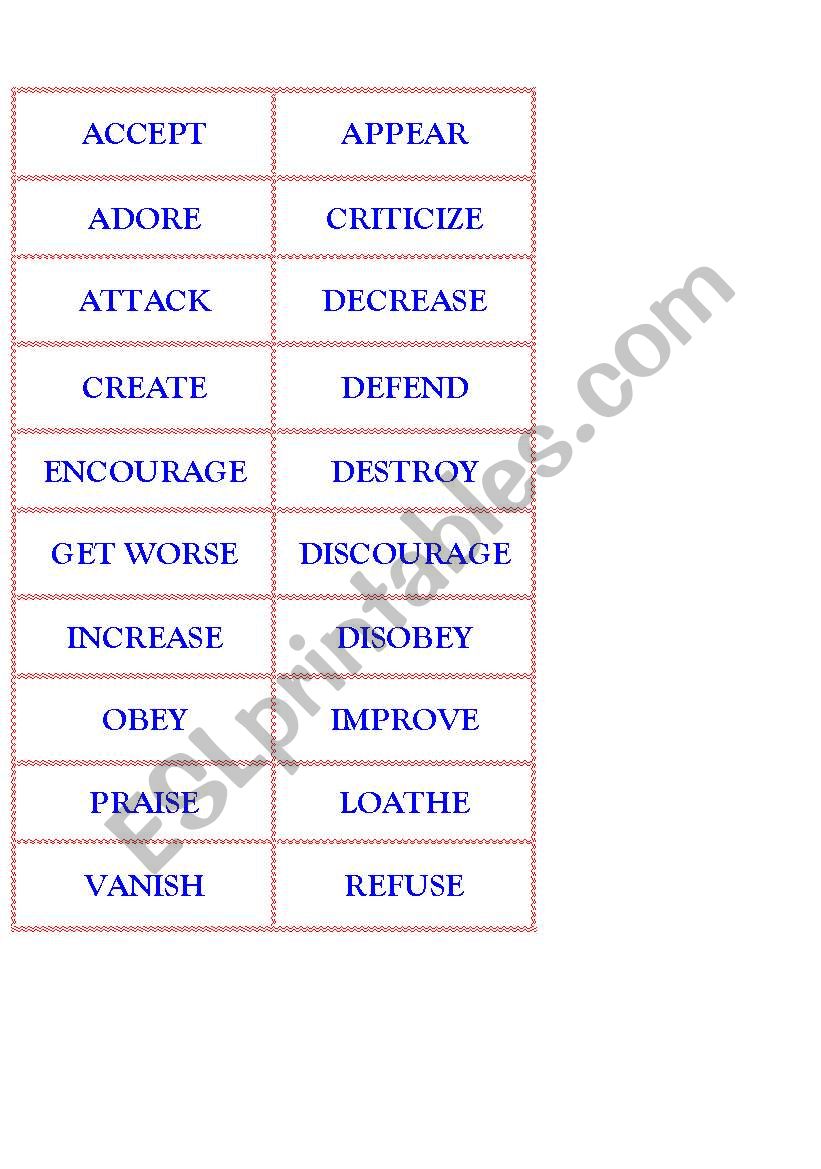 MATCH OPPOSITE VERBS 03 worksheet