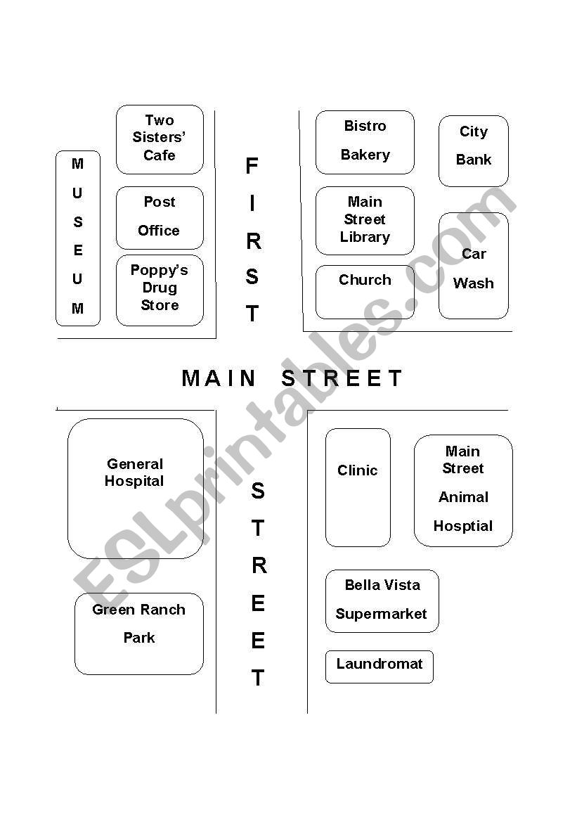 Map of Community Places worksheet