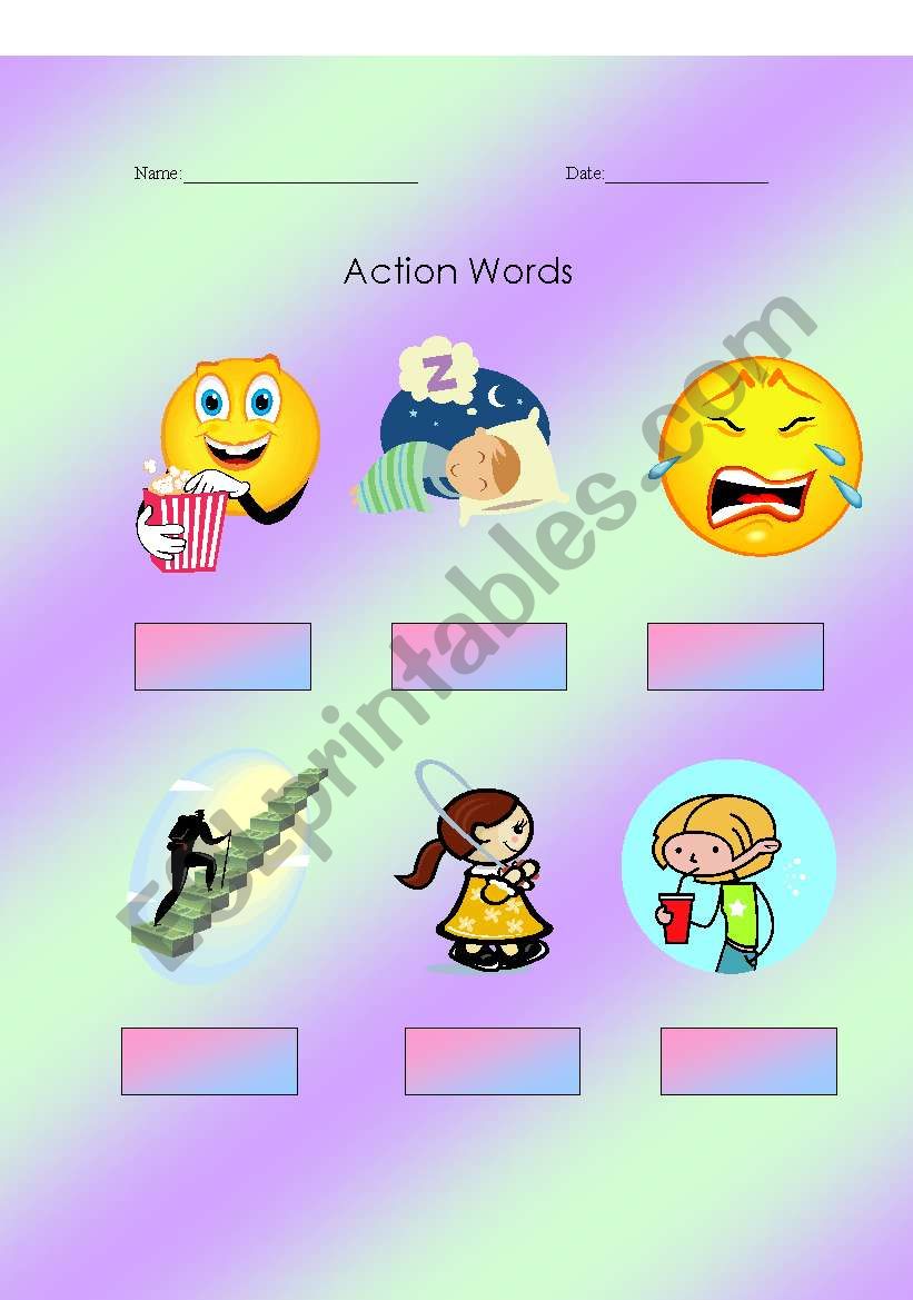 Action Words worksheet