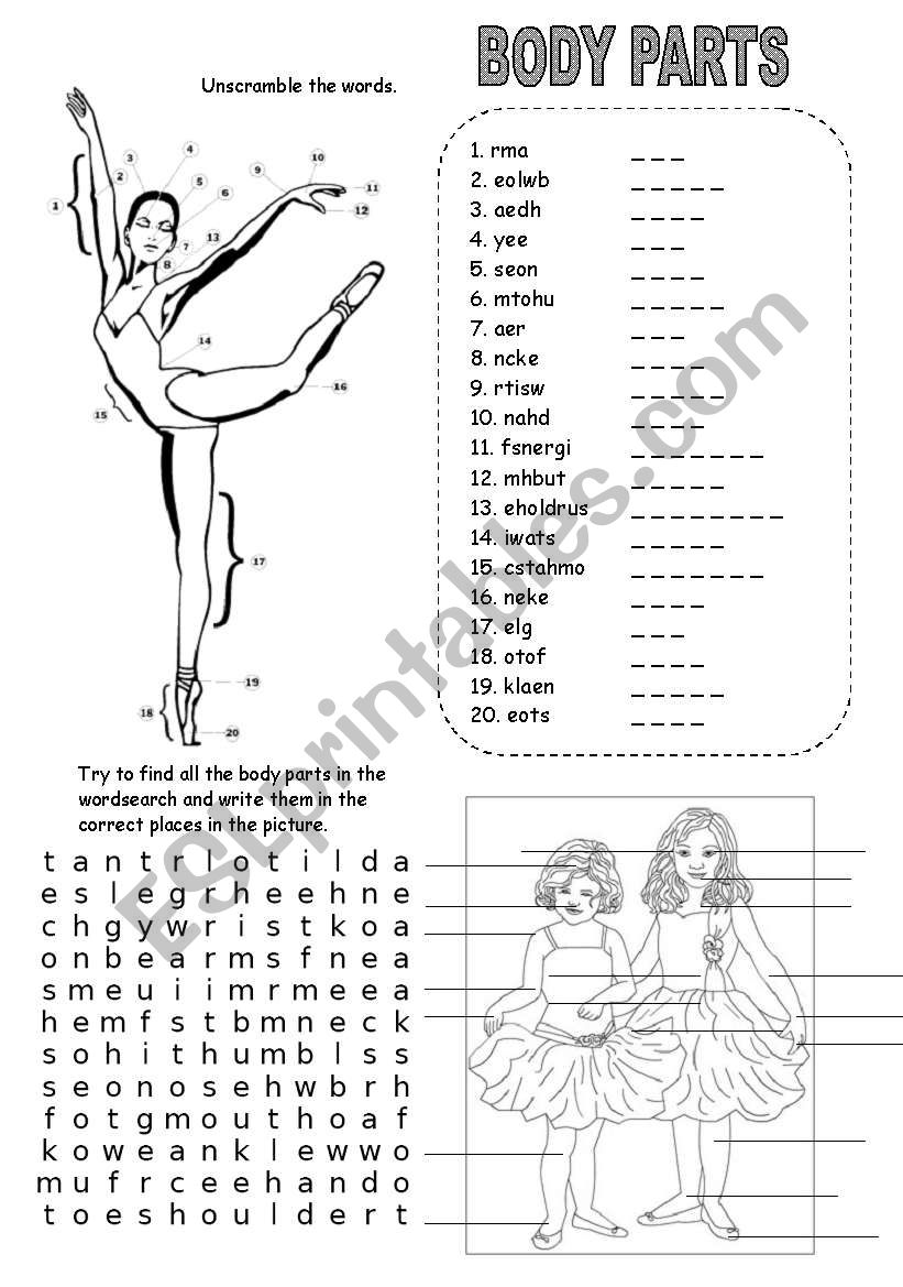 BODY PARTS worksheet