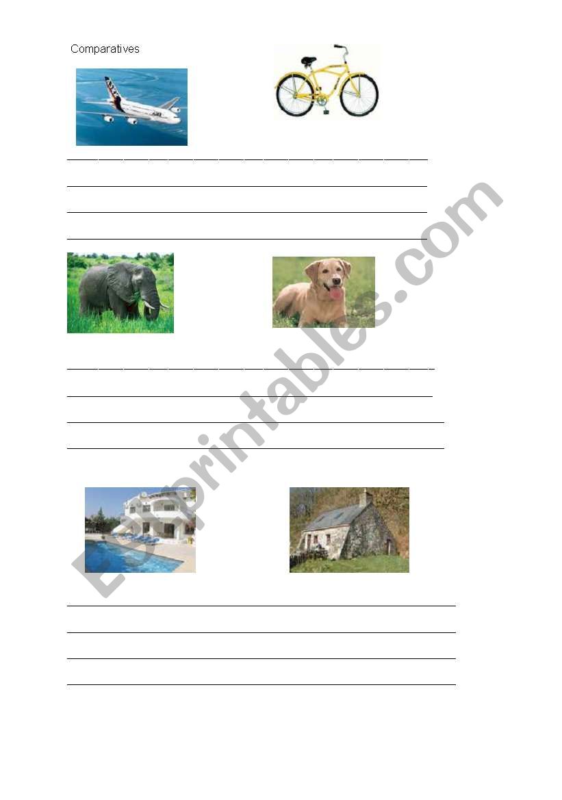 COMPARATIVES worksheet