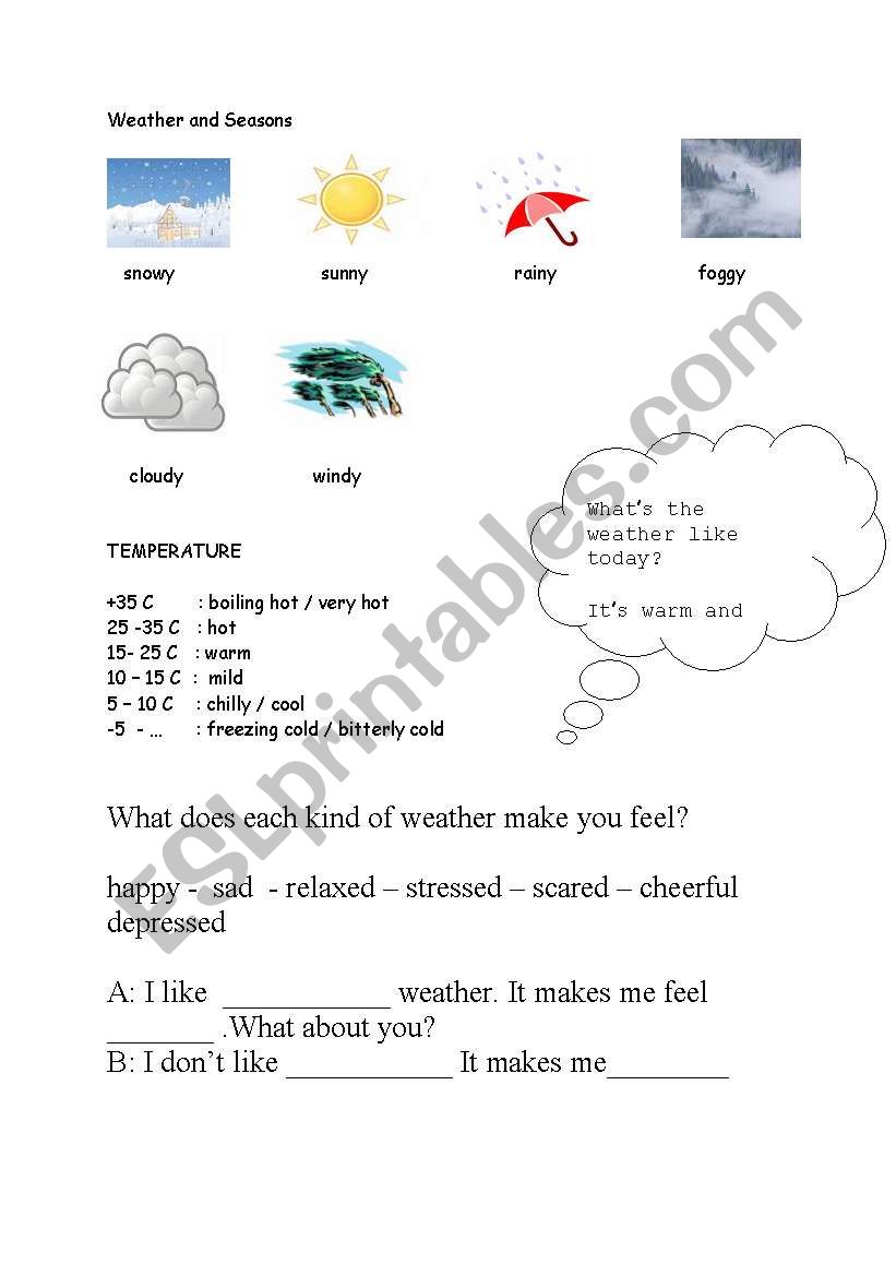 WEATHER FORECAST worksheet