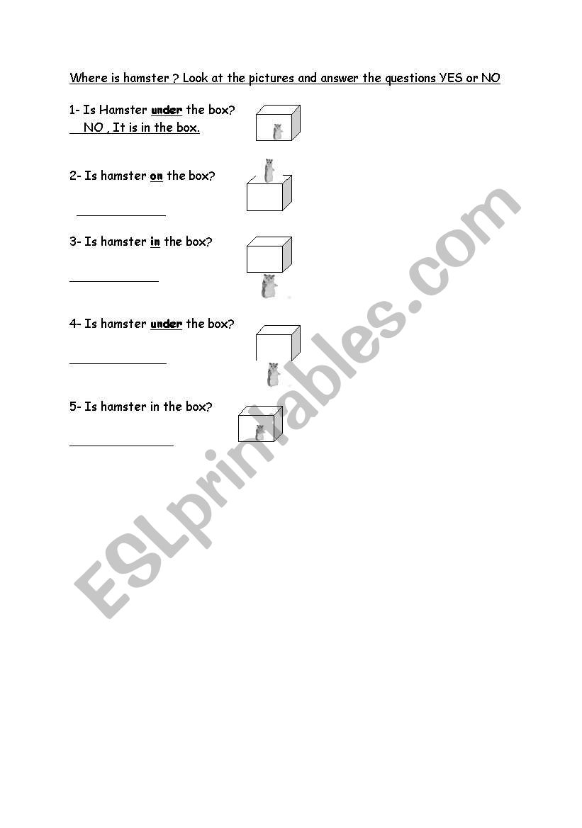 prepositions worksheet