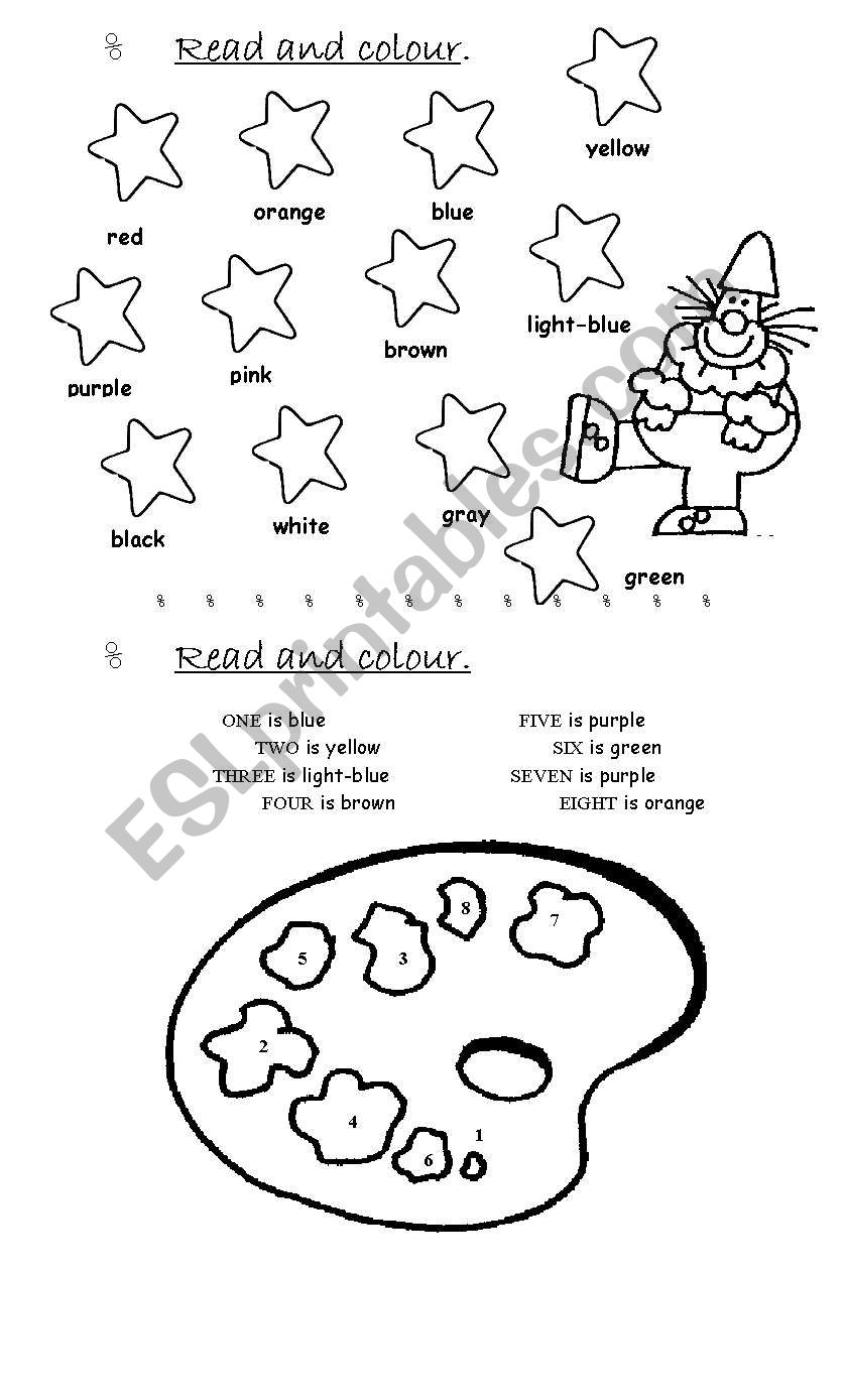 Read and Colour worksheet