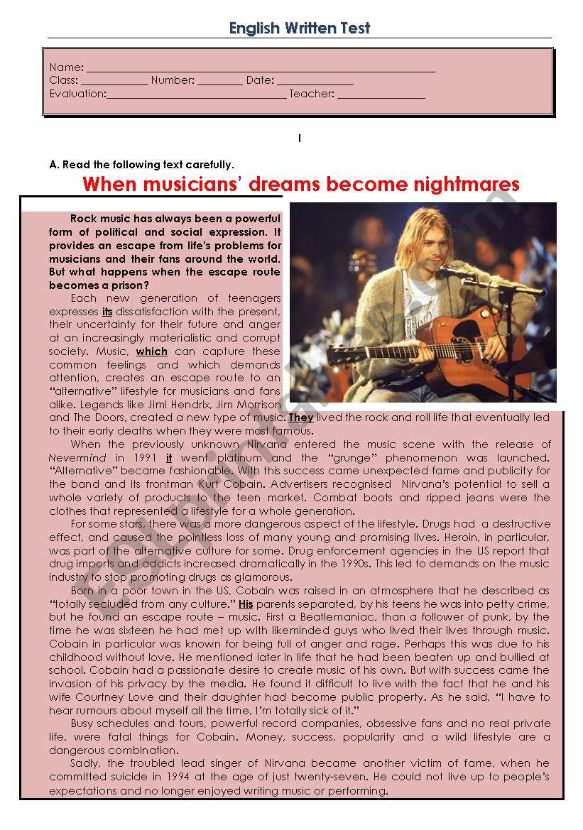 Test -  When musiciansâ€™ dreams become nightmares