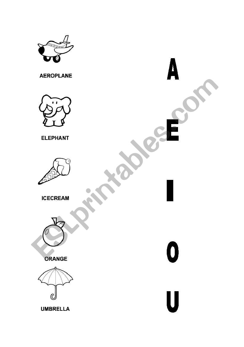 vowels worksheet