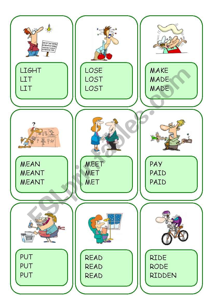 Irregular Verbs Card Game / Part 7