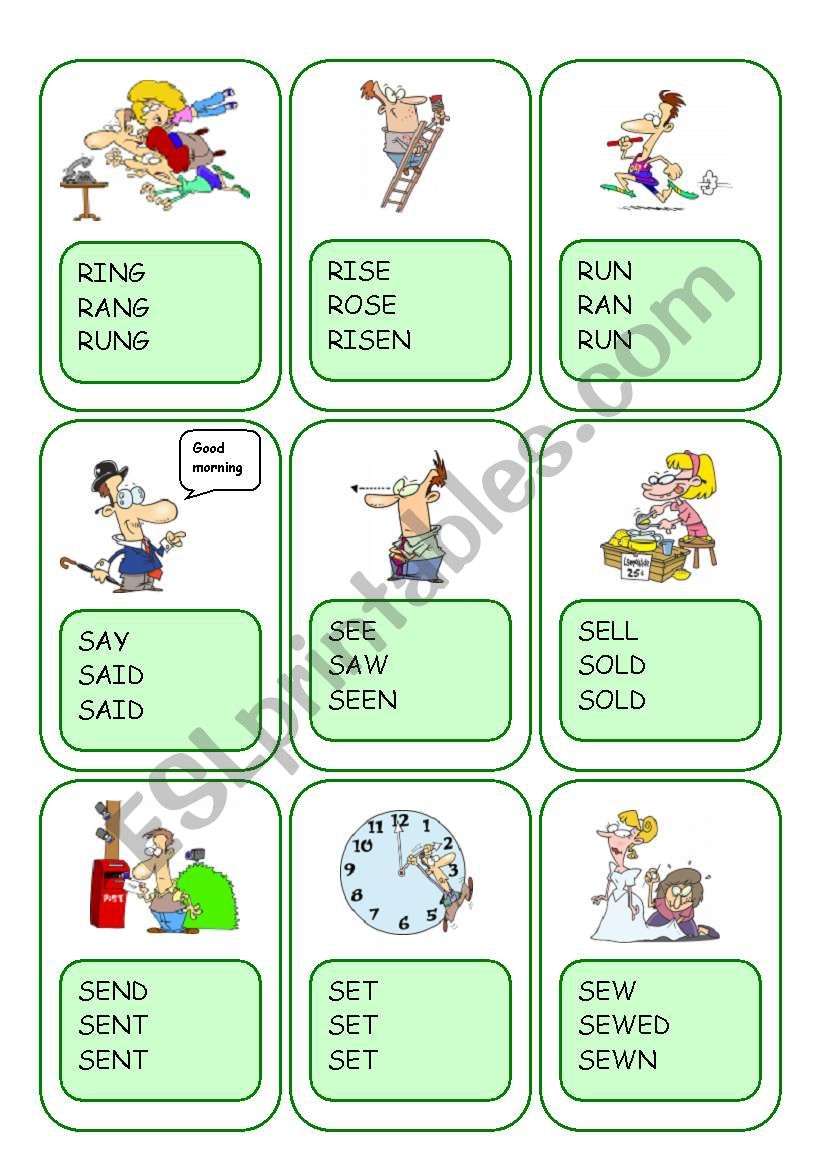 Irregular Verbs Card Game / Part 8