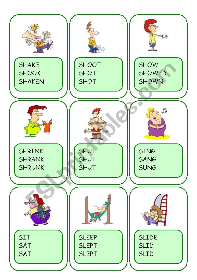 Irregular Verbs Card Game / Part 9