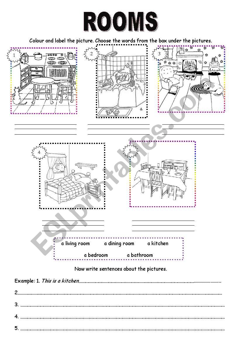 Rooms worksheet