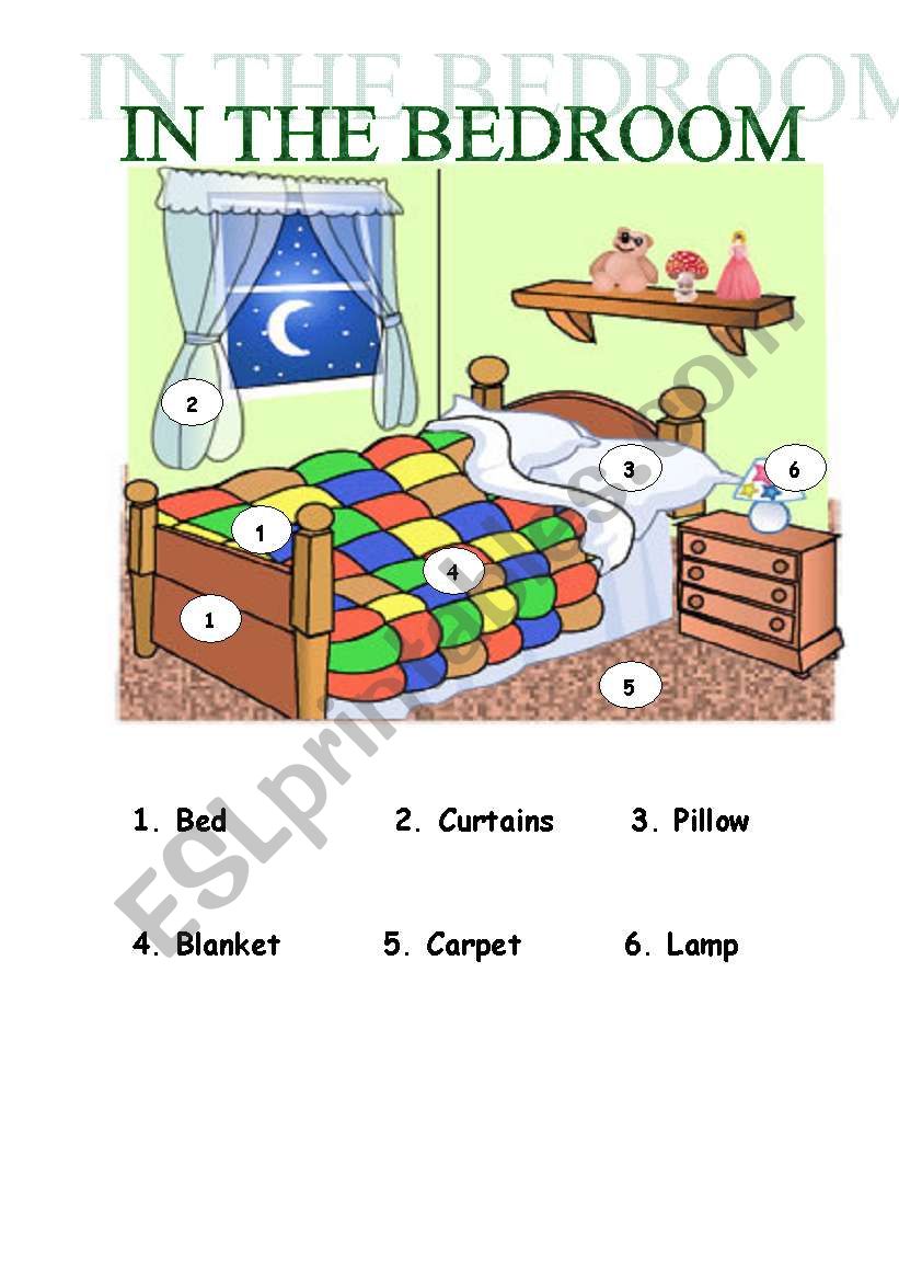 IN THE BEDROOM THERE IS... worksheet