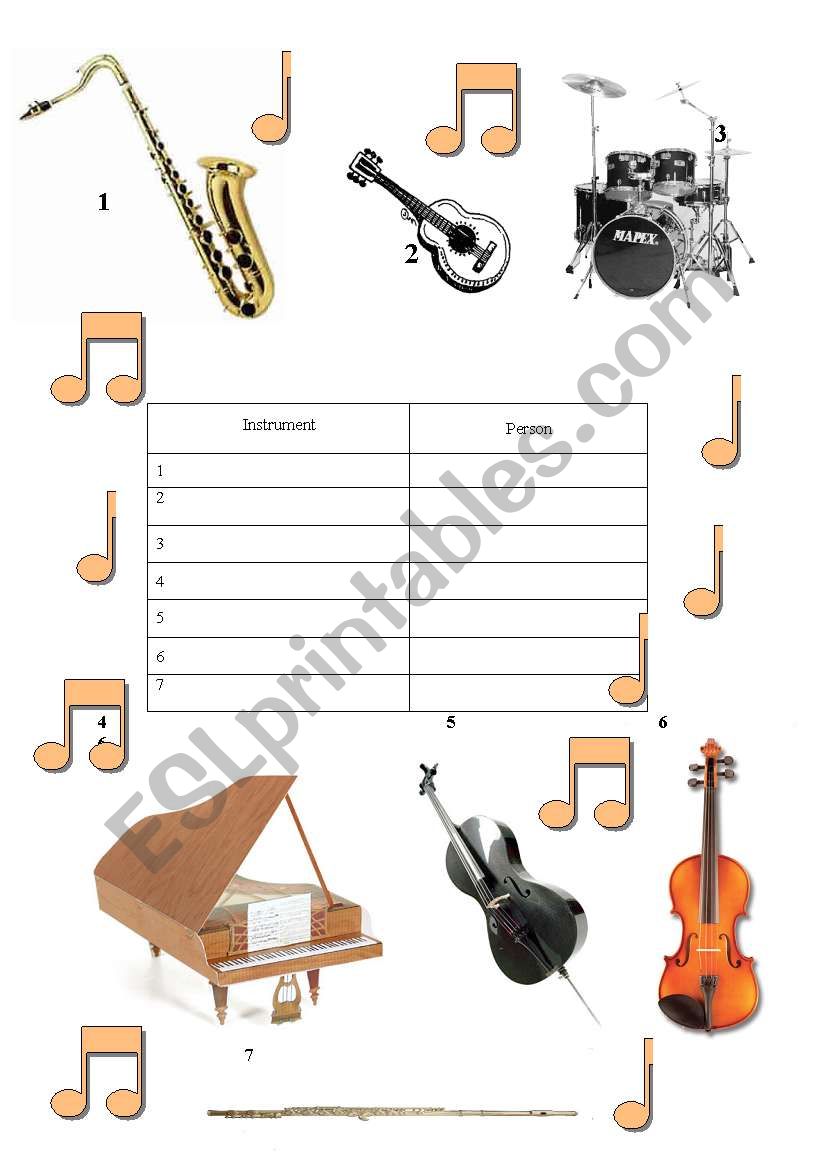 Exercse - Intruments and instrument players