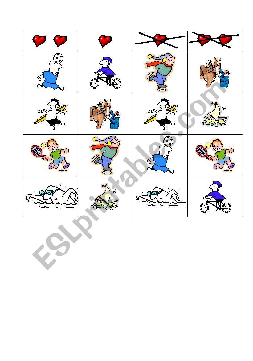 Sports grid worksheet