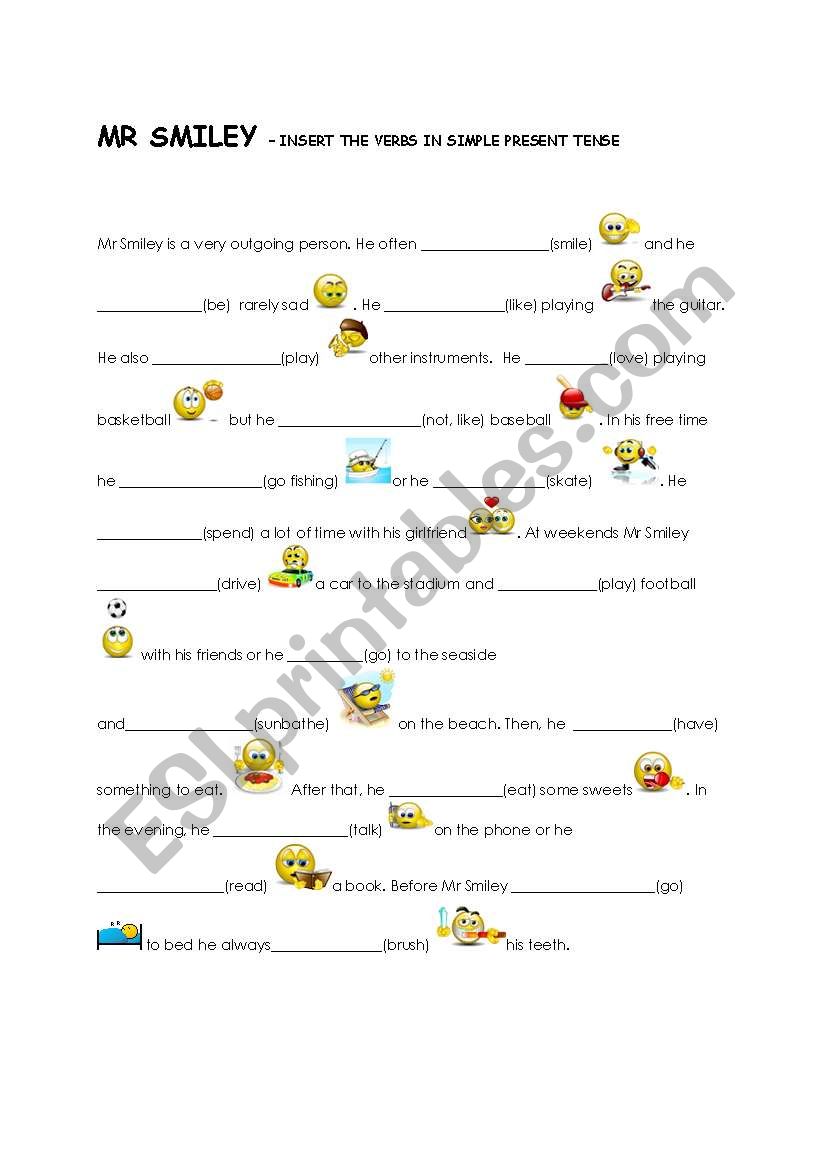 A picture story in Simple Present (with Mr Smiley)