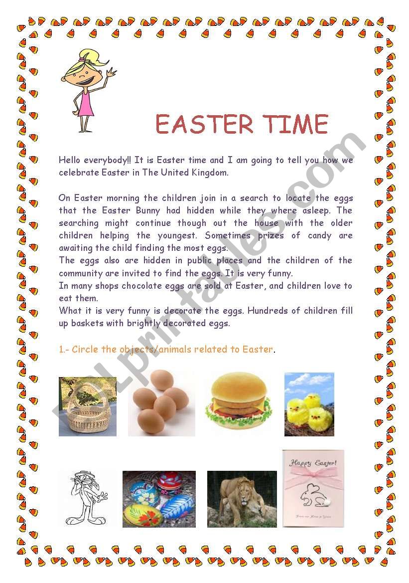 Easter time worksheet