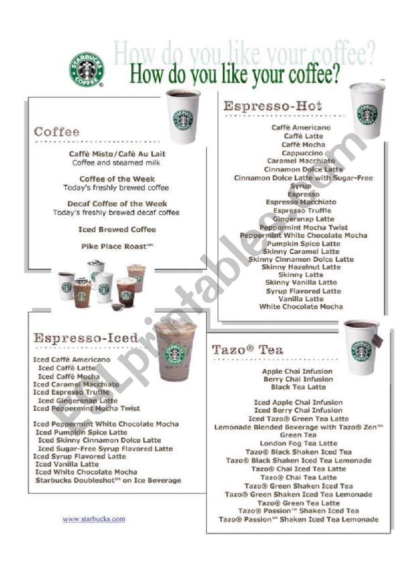How do you like your coffee? PART 1