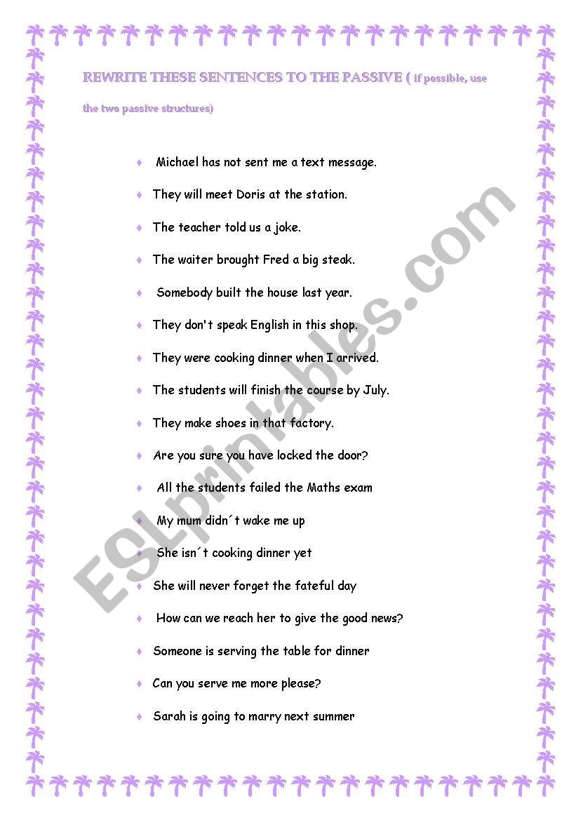 PASSIVE VOICE worksheet