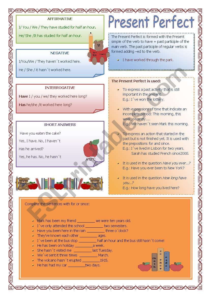 Present Perfect worksheet