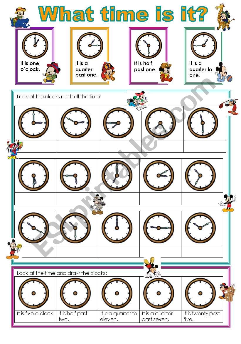 What time is it? worksheet