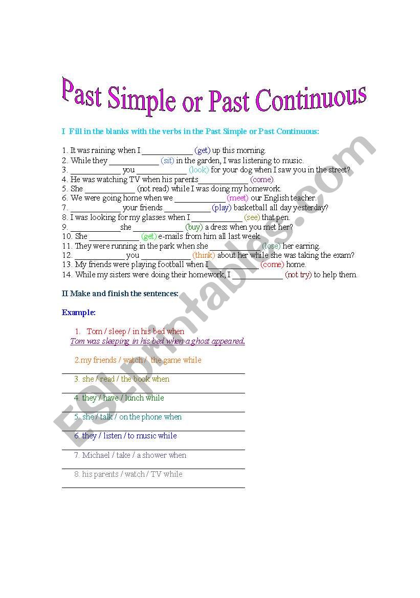 Present Continuous ans Simple Present- practice