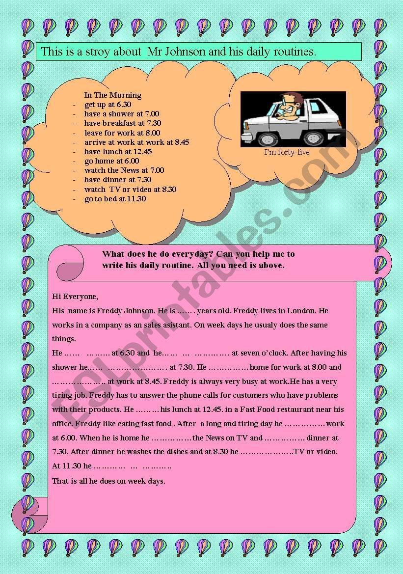 Present simple/2 pages worksheet