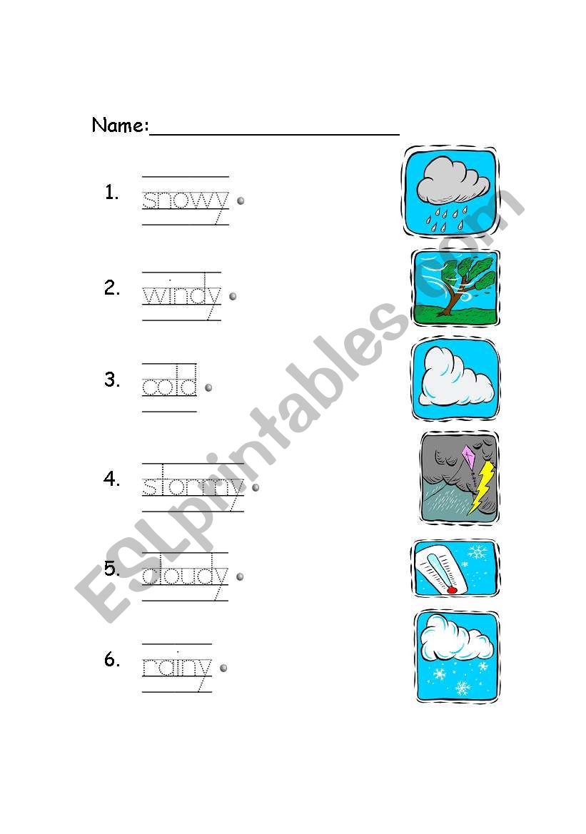 weather conditions for kids worksheet