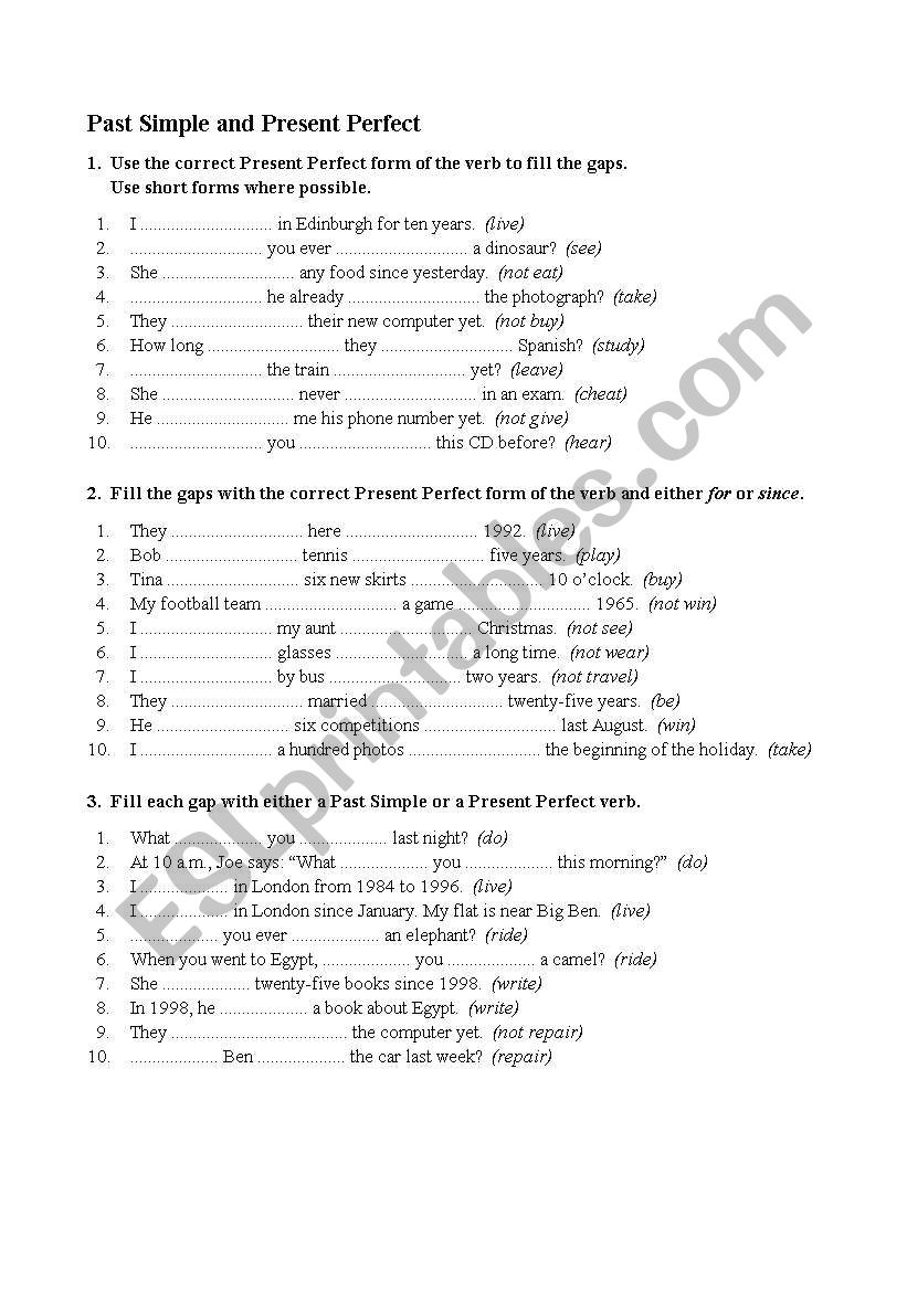 Past Simple and Present Perfect