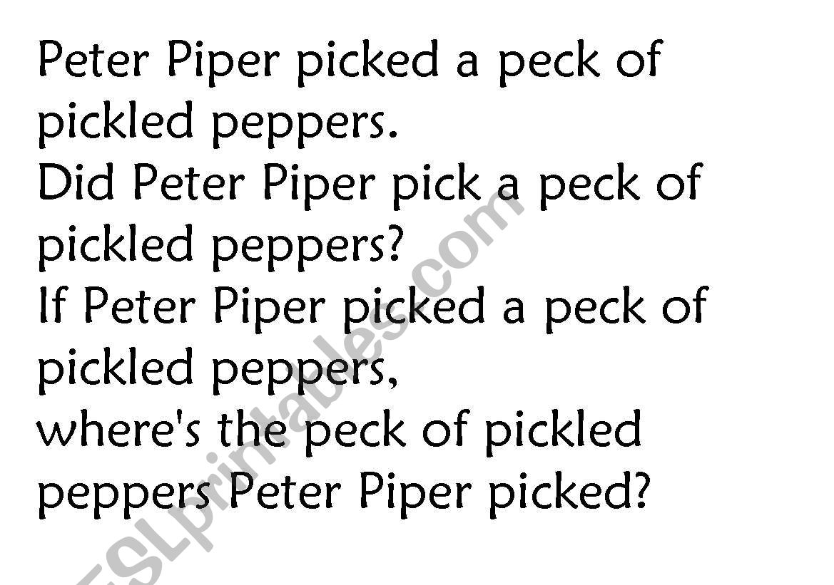 Daves Tongue Twisters worksheet