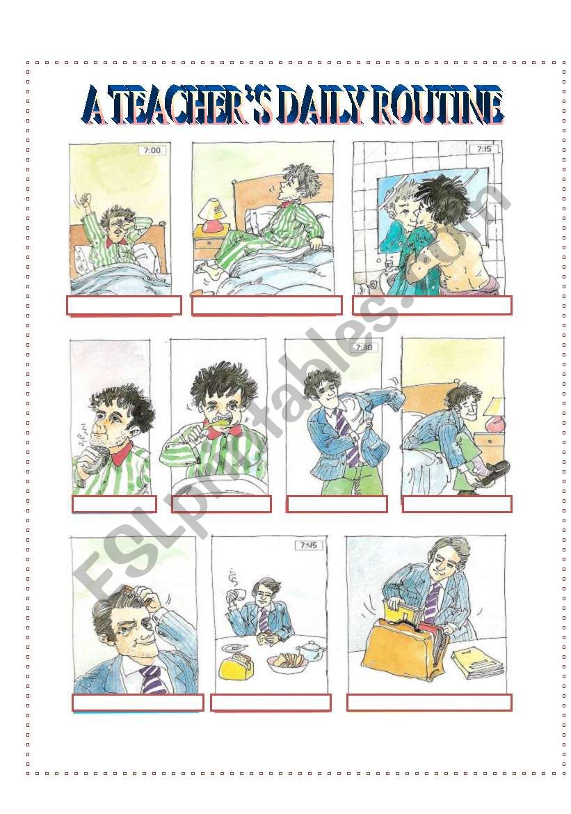 A TeacherÂ´s Daily Routine worksheet