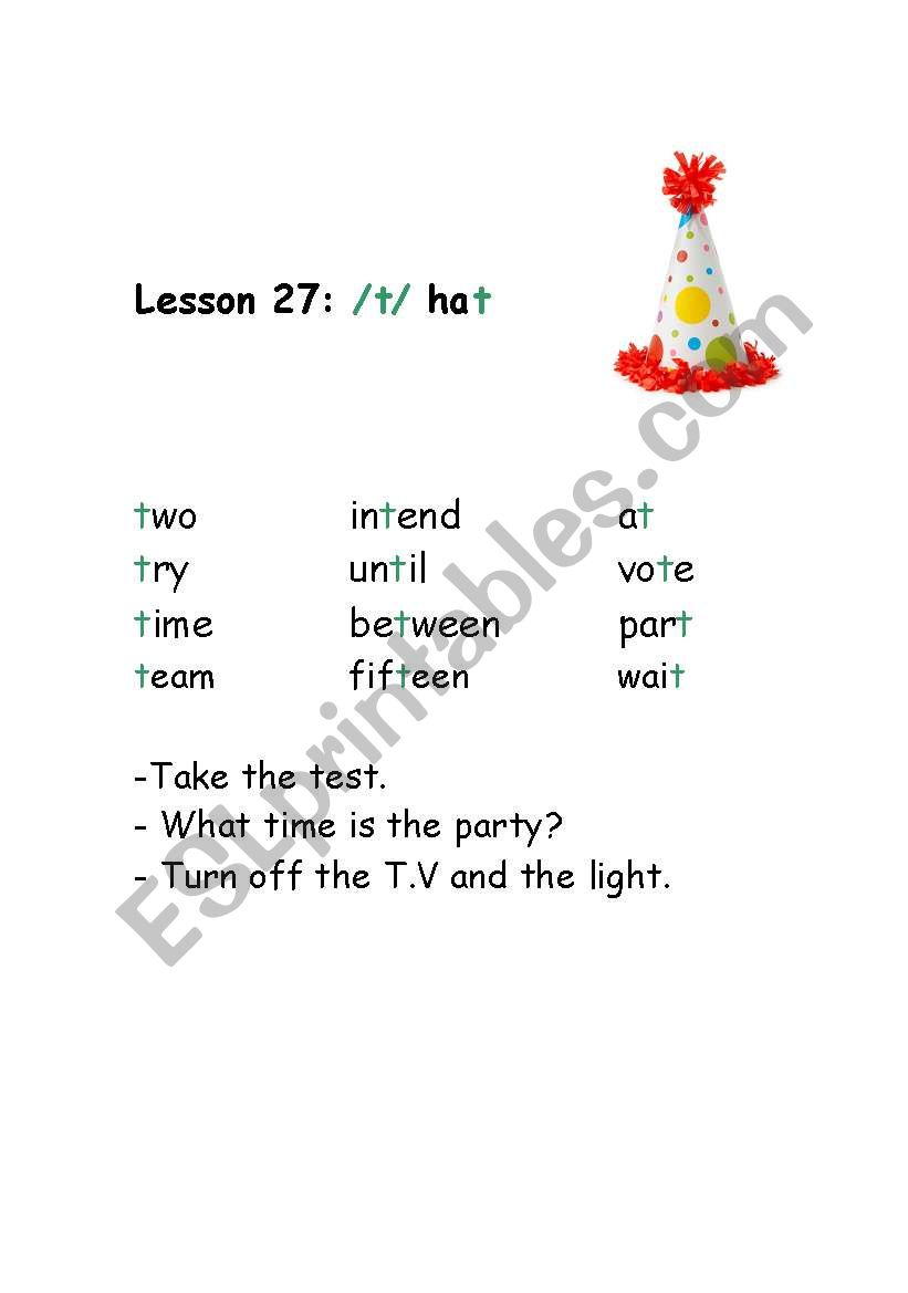 Phonetics-Consonants- sound /t/