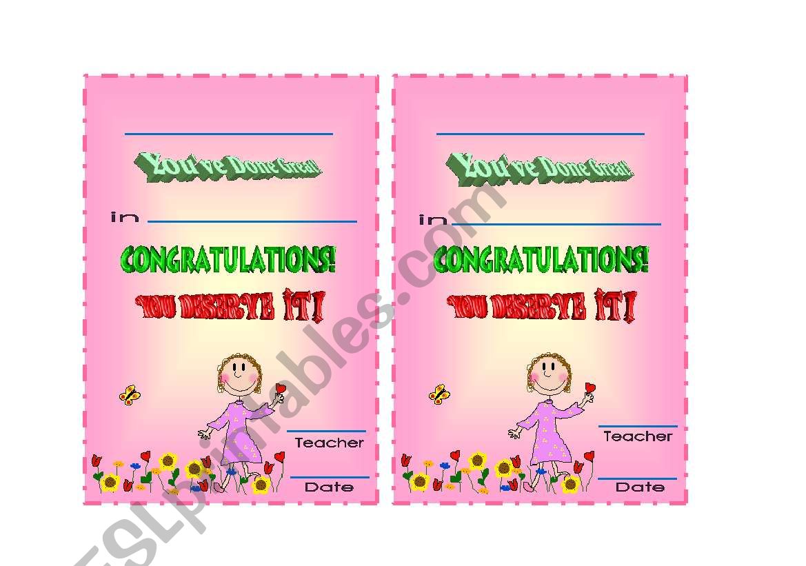 Awards for girls & boys worksheet