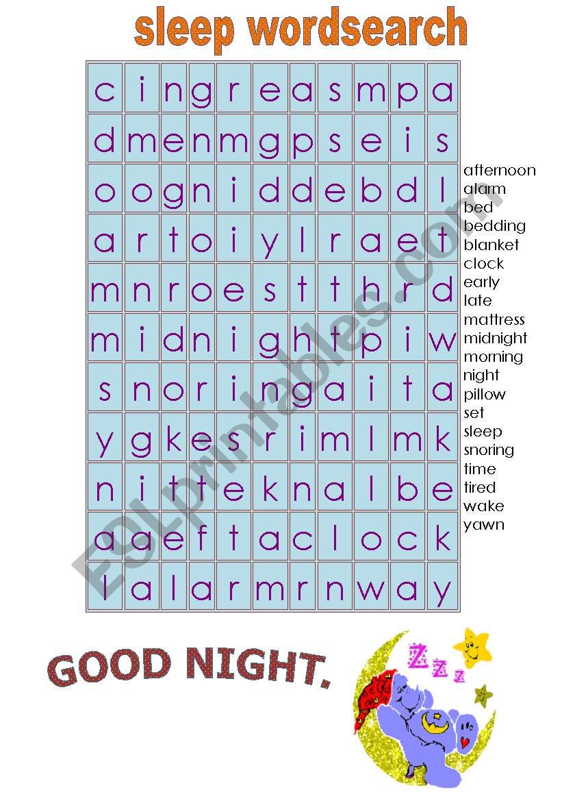 do the wordsearch and sleep like a baby.