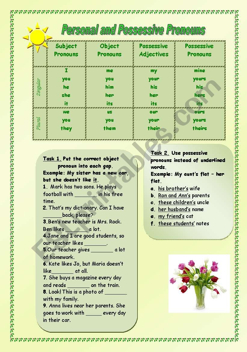 PRONOUNS worksheet