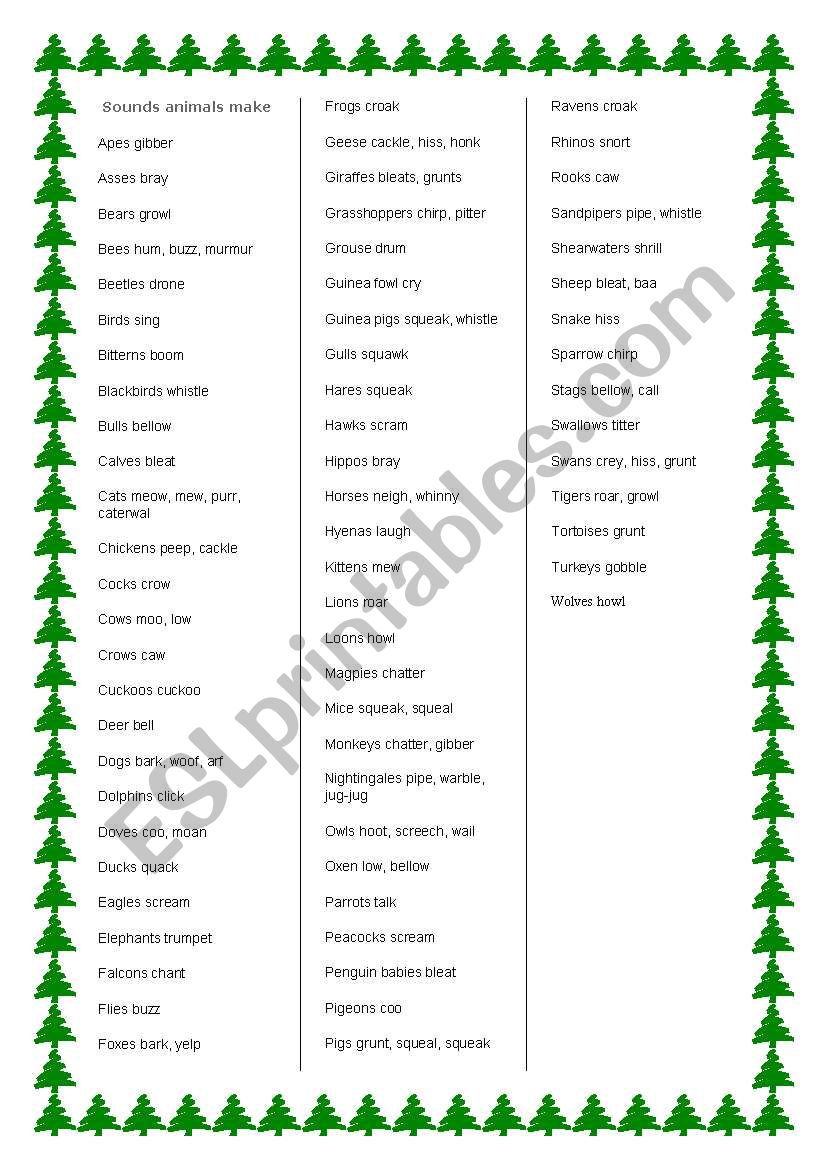 sounds worksheet