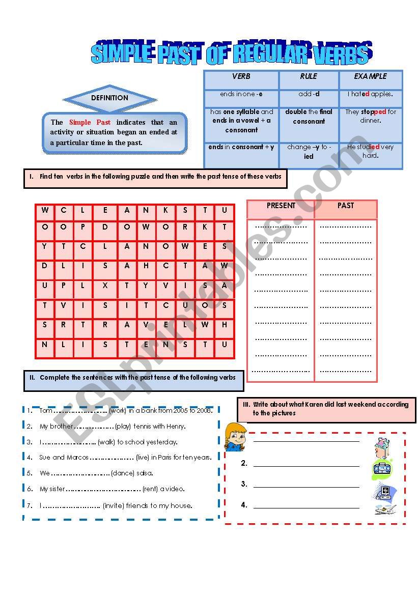 Past Tense worksheet