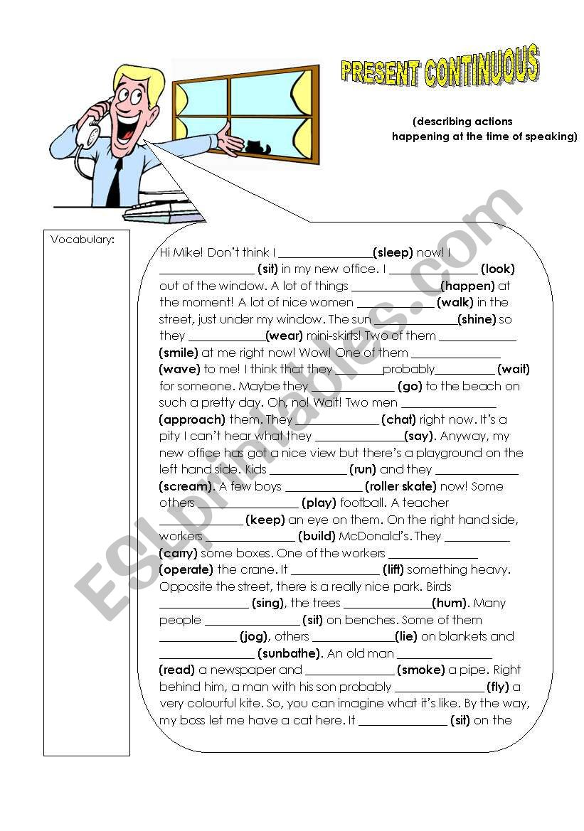 Present Continuous worksheet