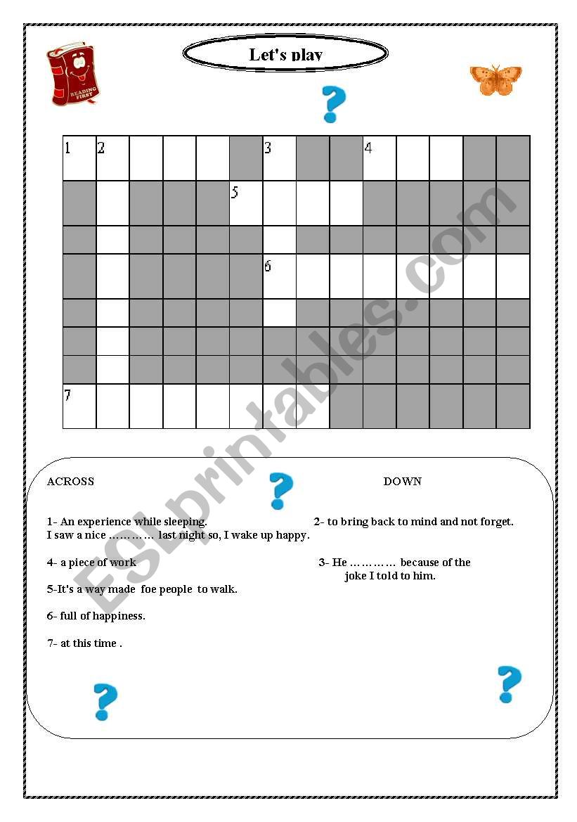 Crossword worksheet