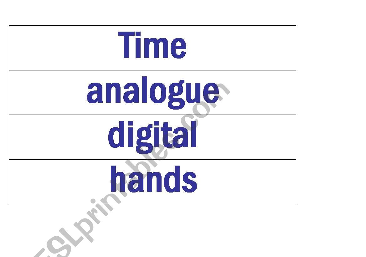 time flashcards worksheet