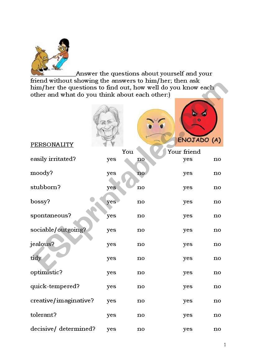 Personality survey (do opposites attract?)