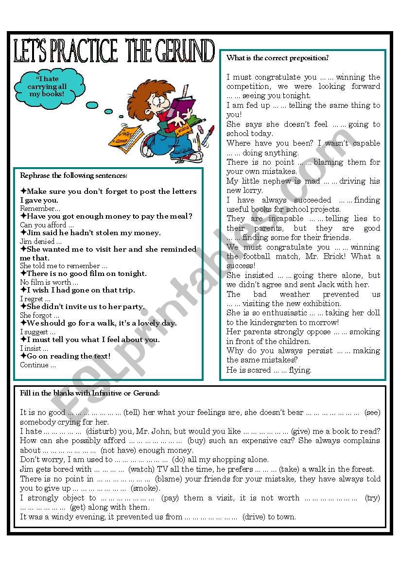 LETS PRACTICE - GERUND worksheet