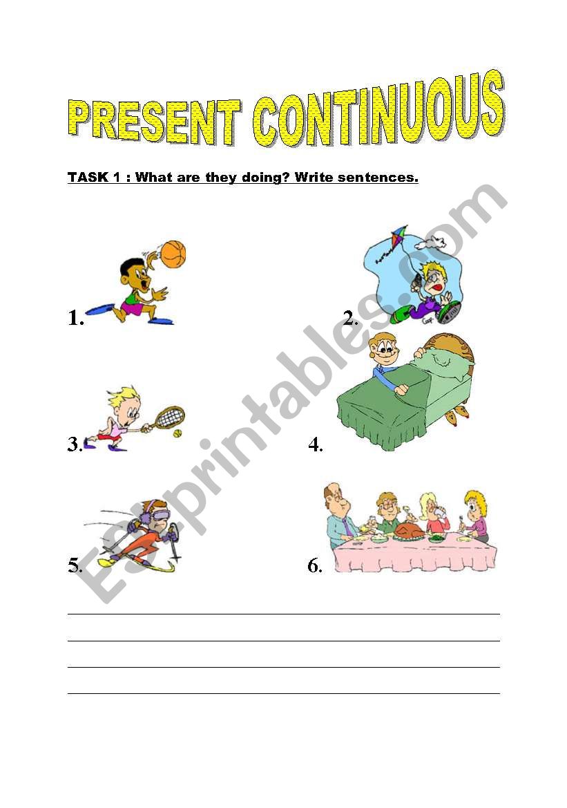 PRESENT CONTINUOUS worksheet