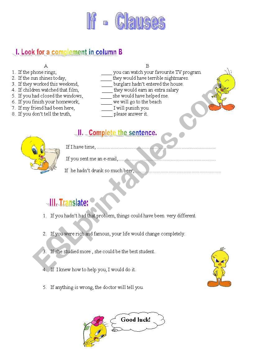 If - Clauses worksheet