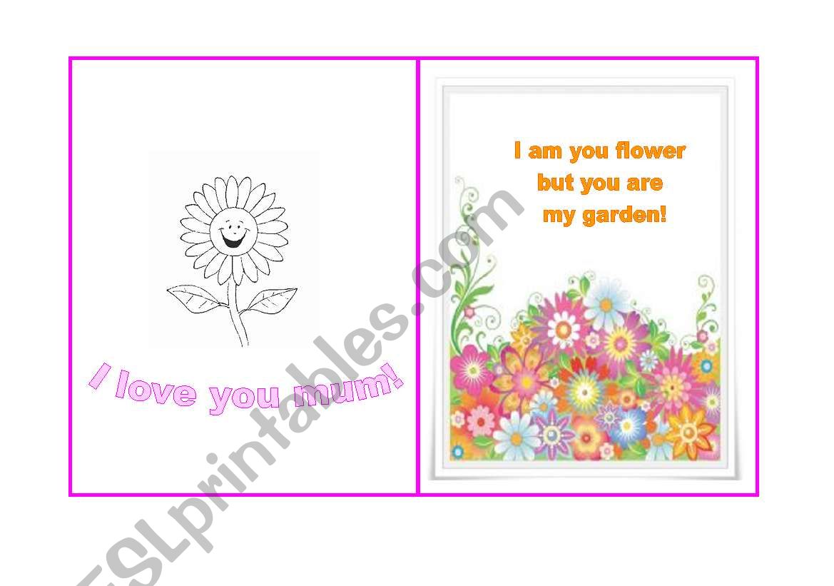 Mothers day worksheet