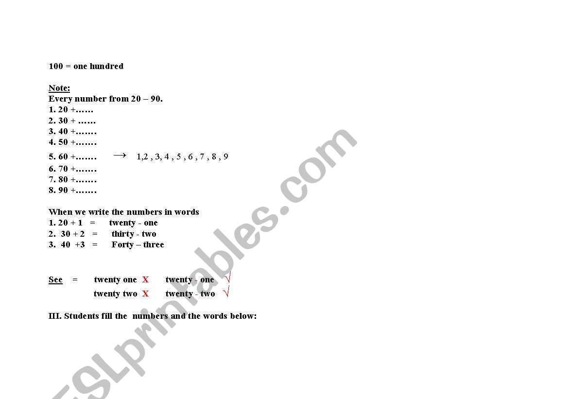 Second page worksheet