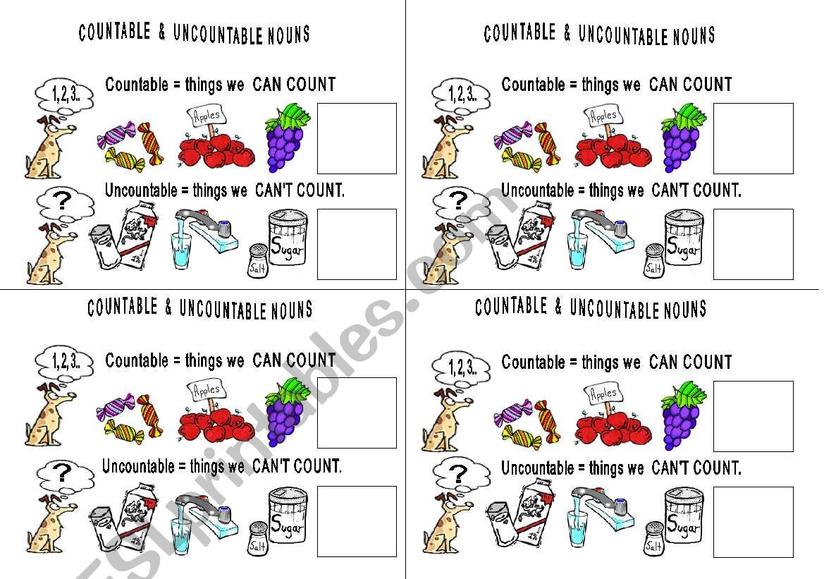 COUNTABLE & UNCOUNTABLE NOUNS worksheet