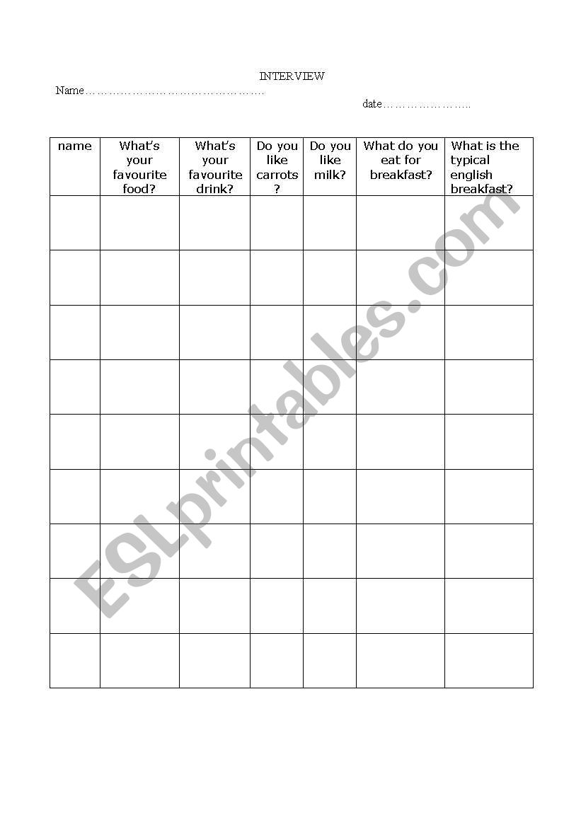 INTERVIEW 3 worksheet