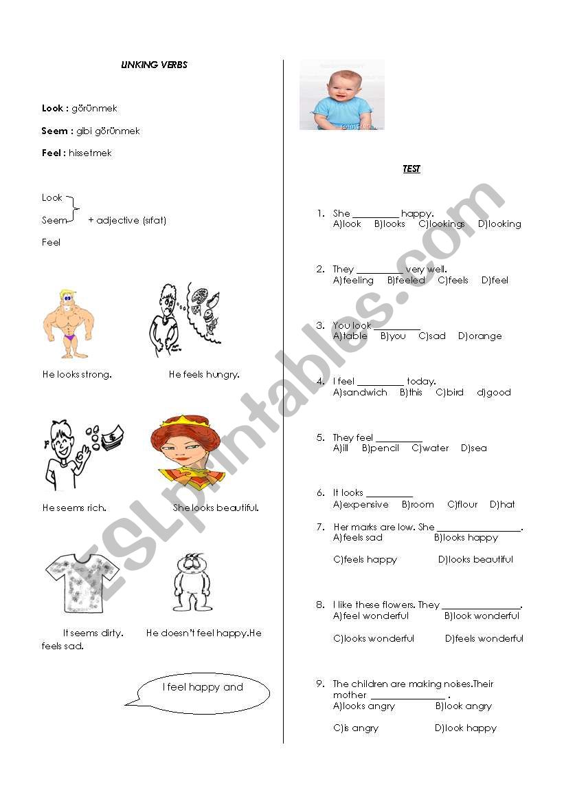 linking verbs worksheet