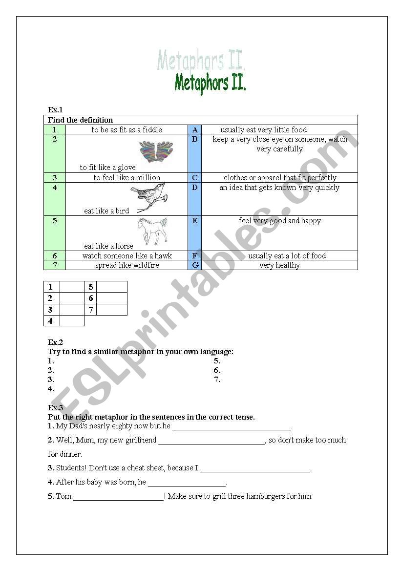 Idiom_2 worksheet